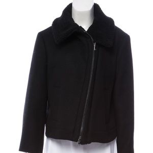 Vince. Black shearling wool short coat size M